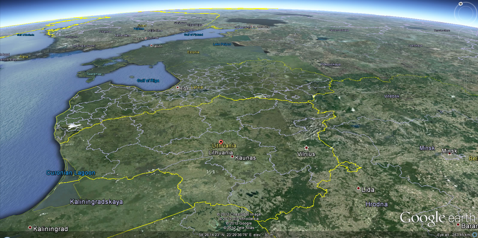 lituanie terre carte